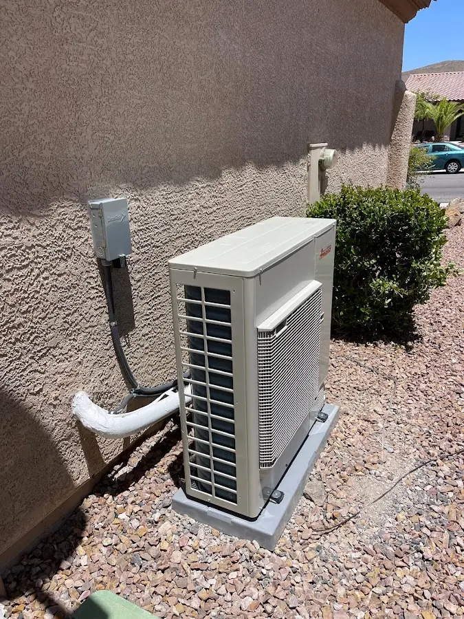 Residential air conditioning condenser unit in Caribou